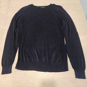 Saks Fifth Avenue Navy Silk Sweater Lightweight Made in Italy Women's SP
